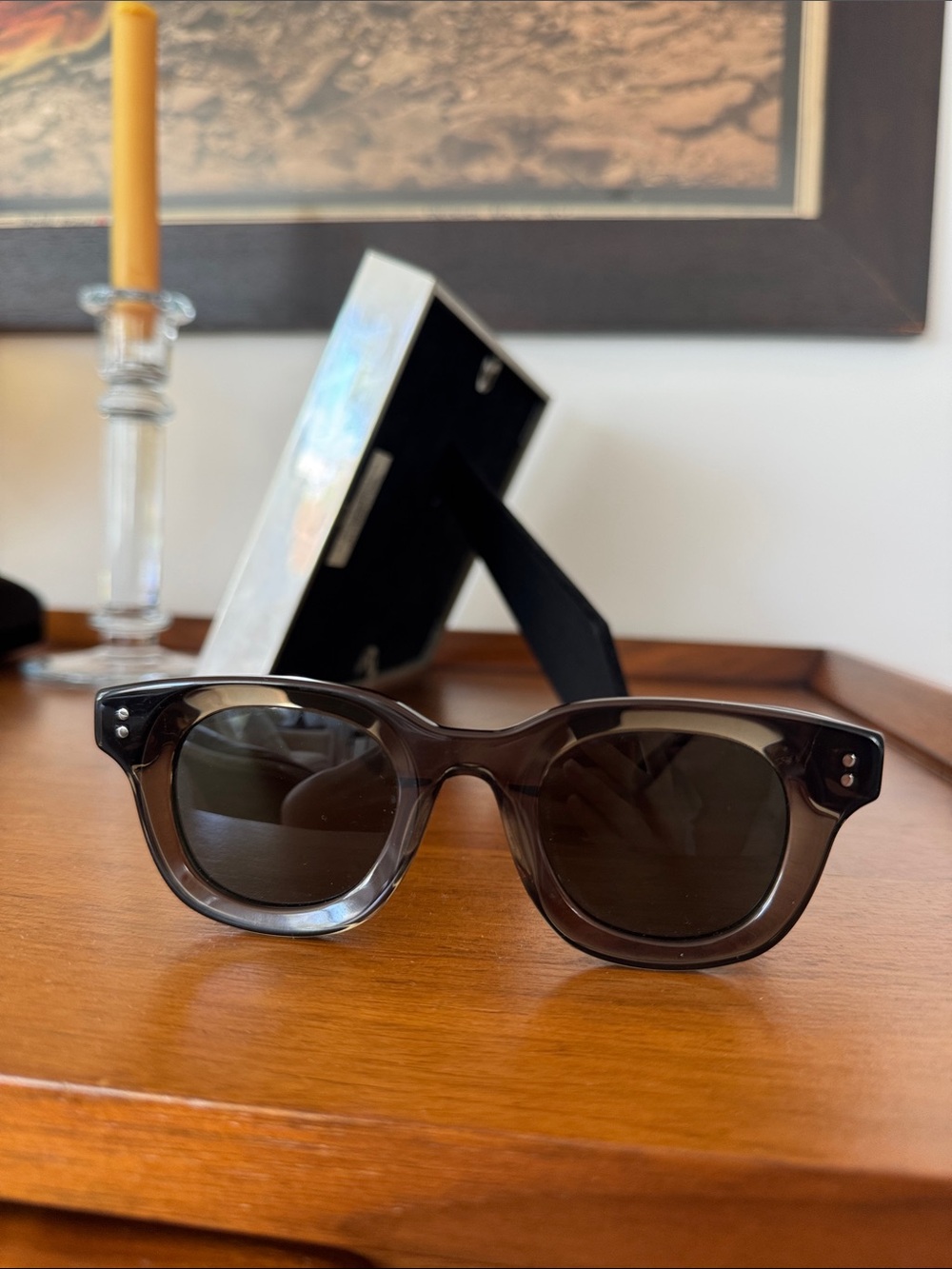 Chunky Black Square Sunglasses with Dark Lenses